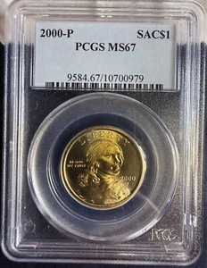 2000 P PCGS MS67 $1 Sacagawea Business Strike (Regular Strike) Rare Better Grade - Picture 1 of 6