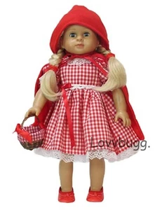 Rotkäppchen Kostüm & Korb für amerikanisches Mädchen 18 Zoll Puppenkleidung DEAL! - Bild 1 von 12
