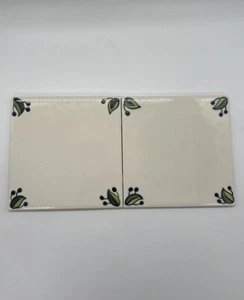 Vintage Dal-Tile 6” Square Glossy Ceramic Leaf Floral Tile Wall Floor Furniture - Picture 1 of 9