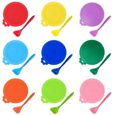3 Sets Universal Can Lids for Wet Dog Food Cat Food with Spoon - Image 1 of 4