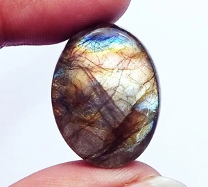 100 % natürlicher Labradorit loser Edelstein 27,60 ct zertifiziert Anhänger Größe - Bild 1 von 8