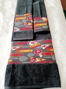 Kansas City Chiefs 3 Piece Bath Towel Set Handmade GREAT GIFT!!! - Picture 1 of 1