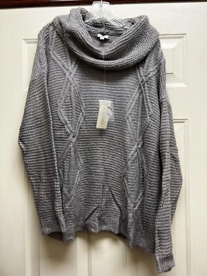 Sonoma Life+Style Knit Sweater Double Cowl Women XL Shimmer Long Sleeve  NWT - Image 1 of 4