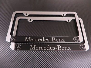 (2pcs) Mercedes-Benz Halo Chrome PLASTIC License Plate Frame - Picture 1 of 1