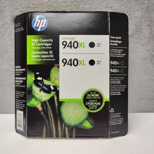 Expired Genuine HP 940XL Black Ink Cartridge Twin 2-Pack CH633BN 01/17 - Picture 1 of 2