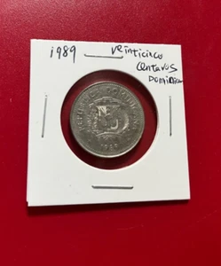 1989 VEINTICINCO CENTAVOS DOMINICANA COIN - NICE WORLD COIN !!! - Picture 1 of 2