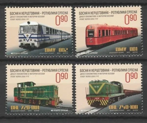 Bosnia Herzegovina Serbian 2011 Trains Locomotives / Railroads 4 MNH stamps - Picture 1 of 1