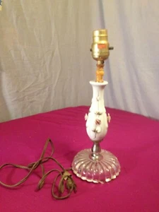 Capodimonte Stil Rosen auf Porzellan elektrische Vintage Tischlampe ~ gebraucht ~ 131/2" hoch - Bild 1 von 12