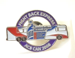 American Cancer Society Pin Brooch Fight Back Express Action Bus Silver Tone '08 - Picture 1 of 2