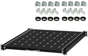 1 HE 19" ausziehbare Rackablage 45 cm Rackauszug Ablage Trägereinschub Fachboden - Picture 1 of 13