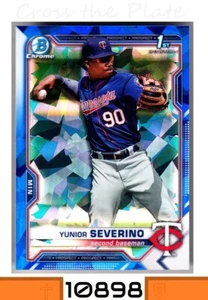 2021 BOWMAN CHROME 1st SAPPHIRE REFRACTOR YUNIOR SEVERINO TWINS #BCP-140 - Picture 1 of 1