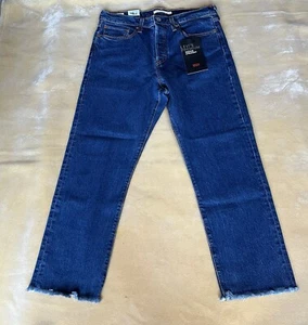 LEVIS PREMIUM WEDGIE STRAIGHT WOMEN'S JEANS 31×26 BUTTON FLY FRINGE HEM NWT - Picture 1 of 15