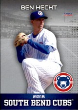 2018 South Bend Cubs Choice #16 Ben Hecht Champaign Illinois IL Baseball Card
