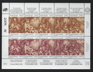 Venezuela: 1993; Scott 1507 complete sheet of 10 + F.D.C mint Nh.... VZ2493 - Picture 1 of 2