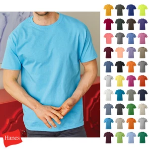 T-shirt comfort Hanes da uomo pesante 100% cotone semplice maglia base 5250 - Foto 1 di 41