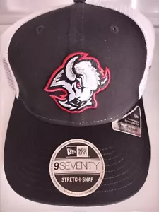 Men's New Era Black Buffalo Sabres Core Trucker 9SEVENTY Stretch-Snap Hat - Picture 1 of 4