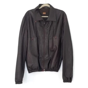 Herren Lederjacke BATTAGLIA Beverly Hills braun Gr. 44 gefüttert Vintage Made In Italy - Bild 1 von 9