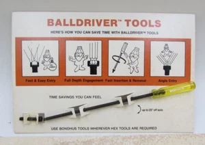 Vintage Bondhus 3/32" Ball End Screwdriver Balldriver Yellow Handle And Display - Picture 1 of 5