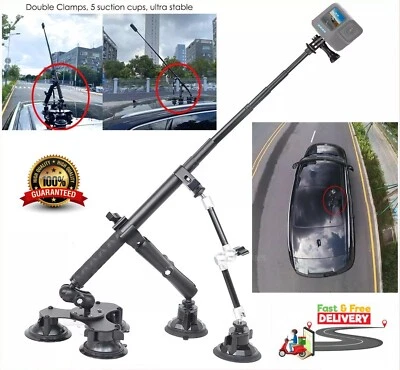 BRANDED 360 Camera Suction Cup Car Mount Kit Insta360 X4 X3 GoPro Max Hero Heavy Duty