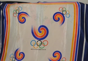 Bufanda vintage Leehaus 100 % seda Juegos Olímpicos 1988 Seúl XXIV hecha en Corea - Imagen 1 de 7