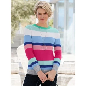 NEU Talbots gestreifter Pullover bunt Strick Langarm Rundhalsausschnitt Small - Bild 1 von 20