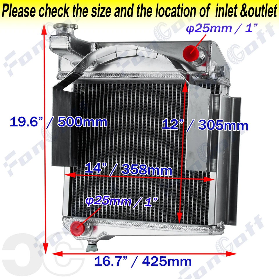 4Row Aluminum Radiator For 1960-67 Austin Healey Sprite to AH/MG Midget to MG MT Foto 1 de 4