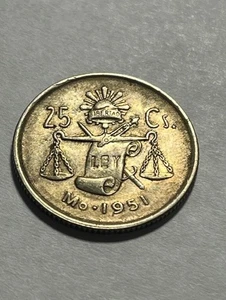 México 1951 25 centavos/billón/VF+ #7686-2 - Imagen 1 de 2