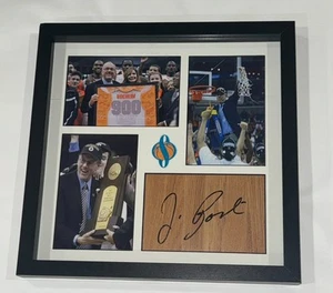 JIM BOEHEIM SIGNED FRAMED 12X12 FLOORBOARD COLLAGE SYRACUSE ORANGE PROOF JSA COA - Picture 1 of 2
