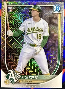 2025 Topps Bowman Chrome Mega Box Nick Kurtz #93 Mojo Refractor RC - Bild 1 von 2