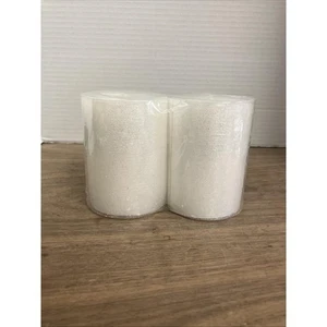 2 NEW Spun White Glitter 3 x 4 Unscented Candles Sparkle Elegance Shine - Picture 1 of 5