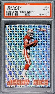 1993 Pacific Football Jerry Rice 49ers Circular Prism Insert #15 PSA 9 Mint - Picture 1 of 2