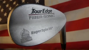 Tour Edge Fiber Sonic Super Spin SAND WEDGE 56* Regular Flex Steel VERY GOOD - Picture 1 of 6