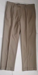 Pantalones Lauren Ralph Lauren Para Hombre 34x30 Beige Plisado Puños Pantalones  - Imagen 1 de 4