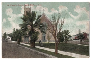 1909 Petaluma, Iglesia Católica de San Vicente de California - Postal del condado de Sonoma - Imagen 1 de 2