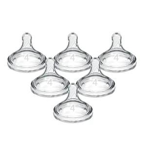 Dr Brown's Level 4 Fast Flow Wide Neck Baby Bottle Nipple 9 Months 6 Count - Picture 1 of 13