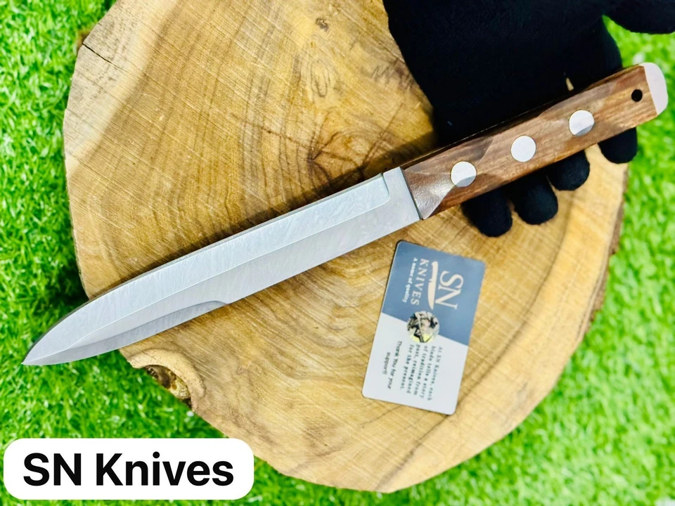 CUCHILLO BOWIE ESTILO DAGA DE ACERO D2 PERSONALIZADO CON FUNDA DE CUERO Foto 1 de 4