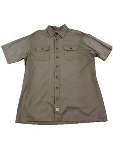Carhartt Beige Mens Workwear Shirt Size 2XL TALL - Picture 1 of 4