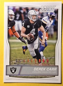 Derek Carr Score 2016 Scorecard #229 Las Vegas Raiders - Foto 1 di 2