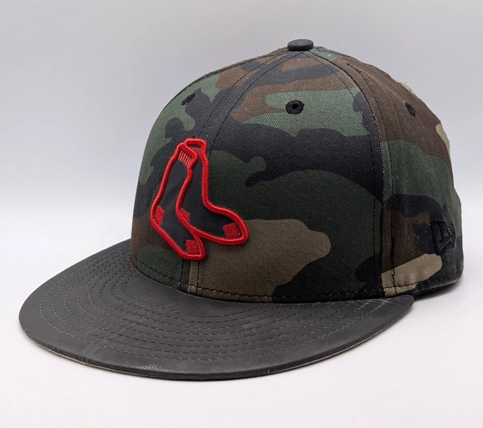 New Era 59Fifty 6 7/8 Camouflage Camo Fitted Hat Cap MLB Boston Red Sox Baseball - Image 1 of 4