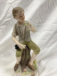 Vintage Sickle Porcelain Figurine Shepherd Farm Little Boy Blue 12" - Picture 1 of 4