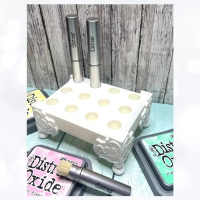 Blanco Tim Holtz MINI CEPILLO MEZCLADOR Soporte Impreso en 3D Organizador Almacenamiento Foto 1 de 3