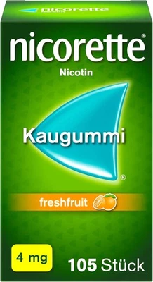 Nicorette Kaugummi 4mg Freshfruit 105 St aufhören rauchen Raucherentwöhnung - Bild 1 von 4