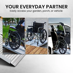 Rigg 3ft Foldable Aluminium Wheelchair Ramp Non-Slip with Handle 272kg Capacity - Picture 1 of 12