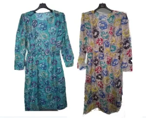 Nuovo Vestitino Donna Fantasia Seta Pura Made in Italy Varie Taglie Colori Cori - Picture 1 of 24