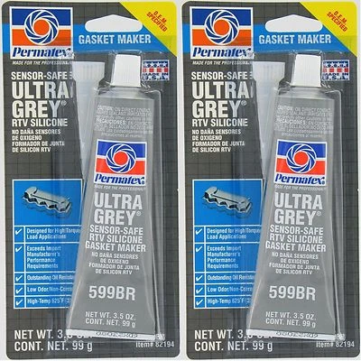 PERMATEX 82194 ULTRA GREY Silicone High-Torque RTV Silicone Gasket Maker 2 PACK - Image 1 of 4