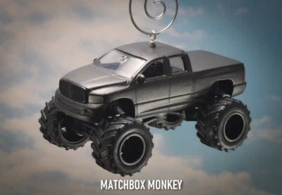Lifted 2003 Dodge Ram 1500 Ext Cab Pickup Truck 1/64 Custom Christmas Ornament - Image 1 of 4