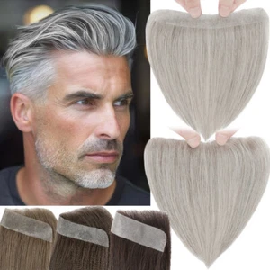 100% Virgin Human Hair Men Forehead Hairline Hairpiece Toupee One Piece 16cm*2cm - Picture 1 of 23
