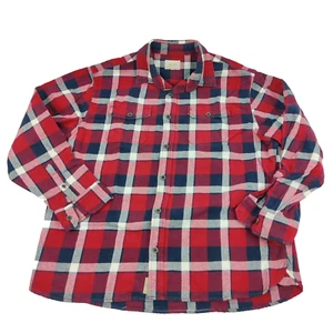 Jachs MFG Co Brawny Flannel Button Up Red Blue White Mens Size XL Comfy Cozy - Picture 1 of 8