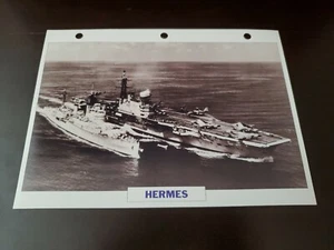 Foto y hoja informativa de Hermes de la Marina Británica Real 1982 - Imagen 1 de 2