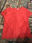 Jcrew Coral Lace Ladies Top, Cute Detail, Spring Womens 6